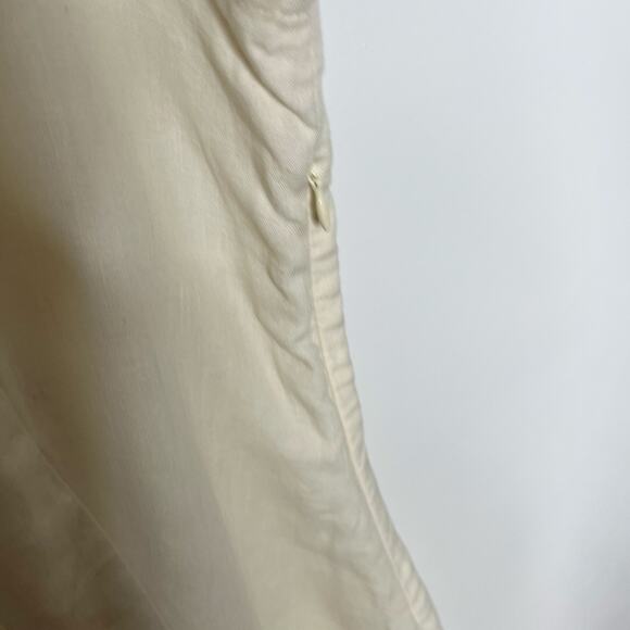 J. Jill Womens Linen Midi Dress Small Ivory Butter Yellow Summer Minimalist - Picture 8 of 13